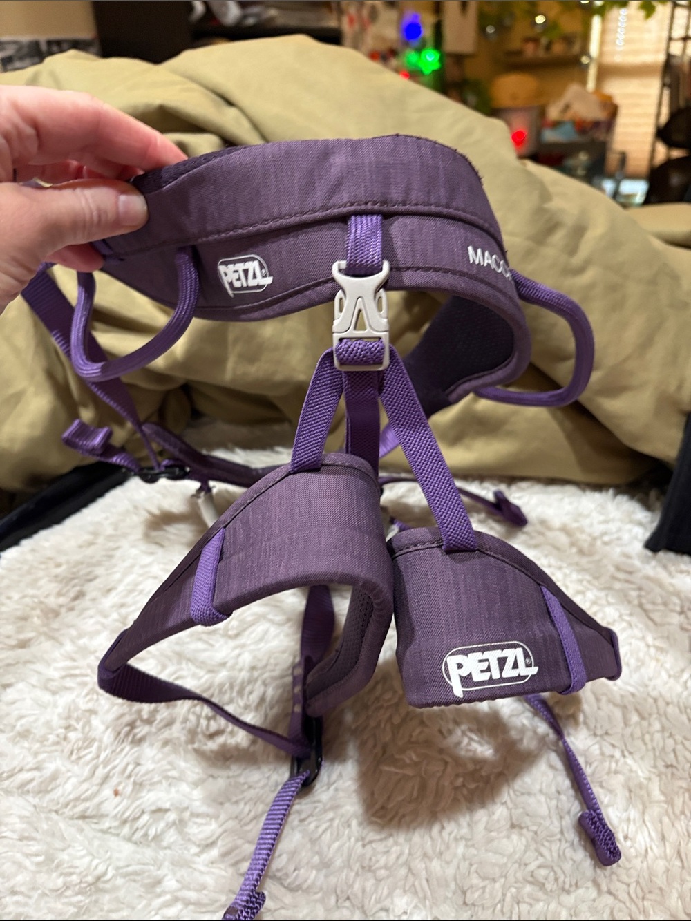 Petzl Macchu Kids Climbing Harness – Purple – Used